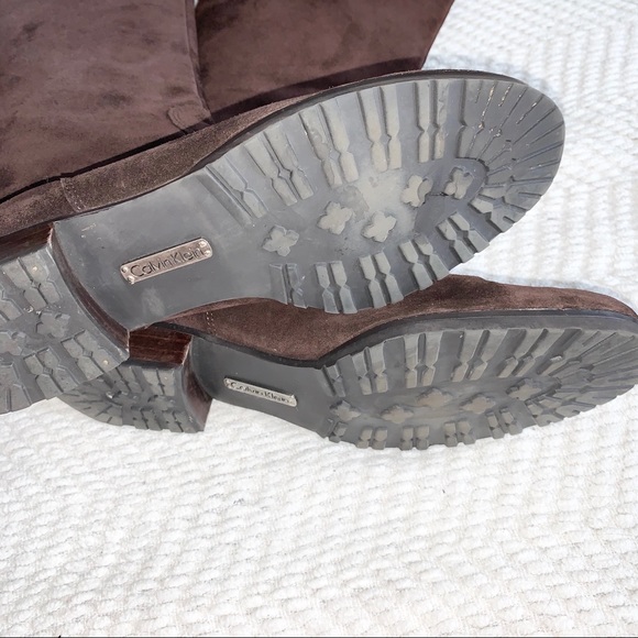 Calvin Klien Row Suede High Boot Dark Brown 9M - Picture 12 of 16